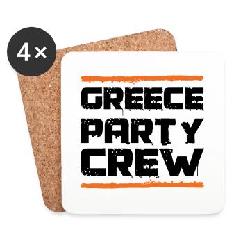 Équipe de fête en Grèce - Dessous de verre (lot de 4) - blanc - Devant