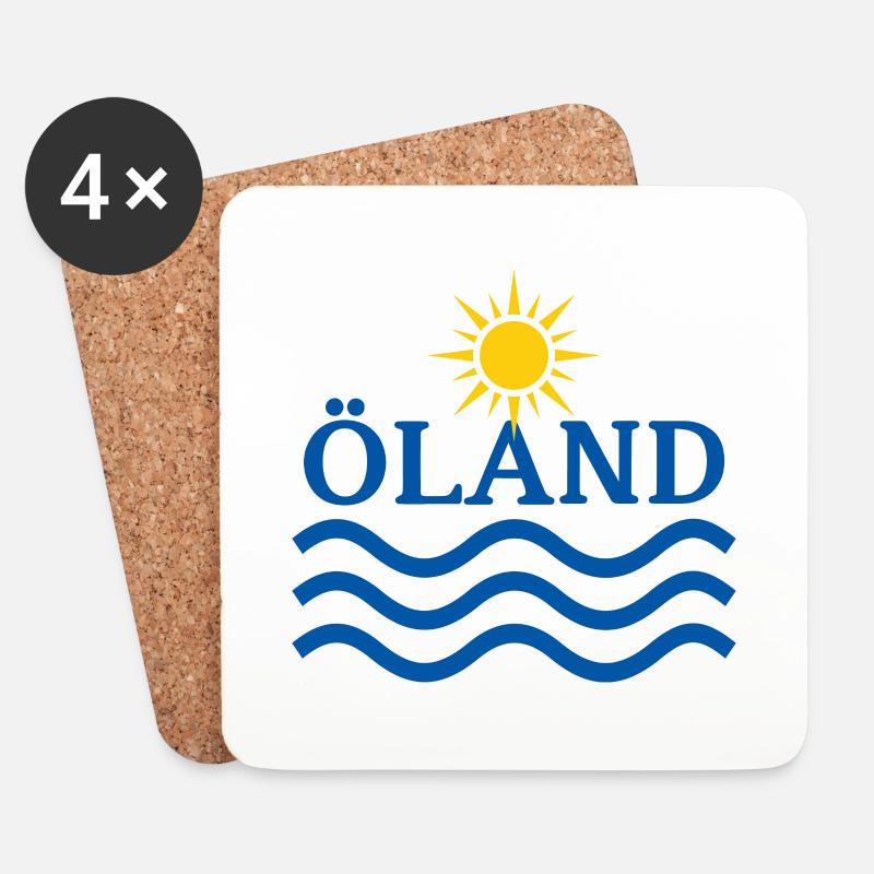 ÖLAND Sol Wasser - Untersetzer (4er-Set) - Weiß
