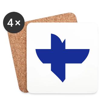 A heart for Finland - Coasters (set of 4) - white - Front