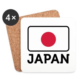 National Flag of Japan - Coasters (set of 4) - white - Front