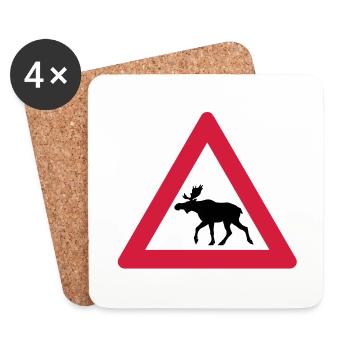 Warnung Moose Anmelden - Untersetzer (4er-Set) - Weiß - Vorne