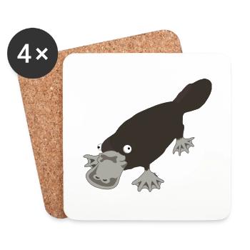 platypus - Coasters (set of 4) - white - Front