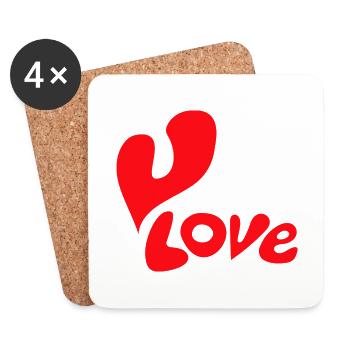 Love - Coasters (set of 4) - white - Front