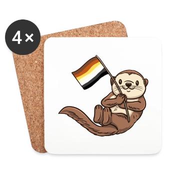 Sea Otter Gay Bear Pride - Coasters (set of 4) - white - Front