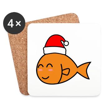 Goldfish Comic Noël Noël - Dessous de verre (lot de 4) - blanc - Devant