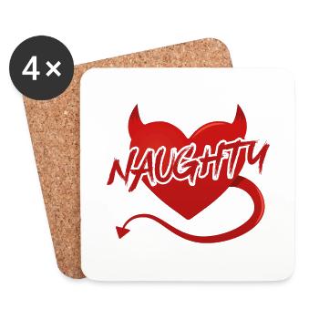 Devil Heart Naughty - Coasters (set of 4) - white - Front
