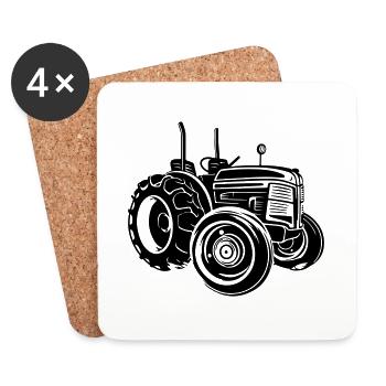Traktor Farmer Symbol Bauer - Untersetzer (4er-Set) - Weiß - Vorne
