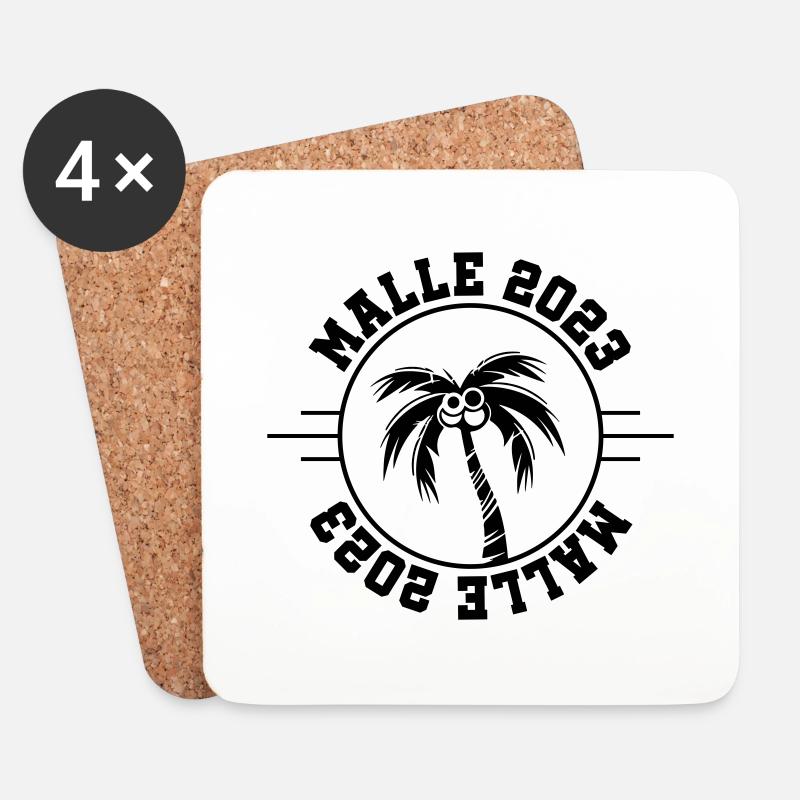 Malle 2023 Palme - Untersetzer (4er-Set) - Weiß