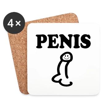 Penis - Untersetzer (4er-Set) - Weiß - Vorne