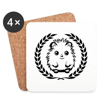 Igel Niedlich Süß Baby - Untersetzer (4er-Set) - Weiß - Vorne