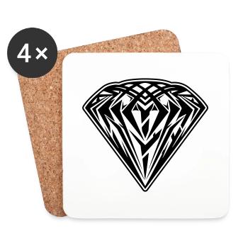 Diamant Symbol Icon - Untersetzer (4er-Set) - Weiß - Vorne