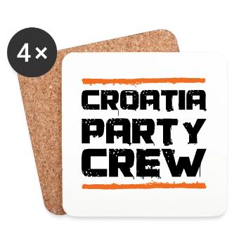 Croatia Party Crew - Coasters (set of 4) - white - Front