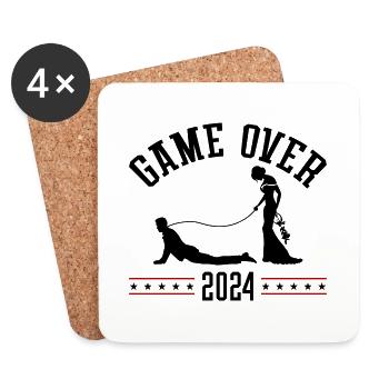 Game Over 2024 Hochzeit - Untersetzer (4er-Set) - Weiß - Vorne