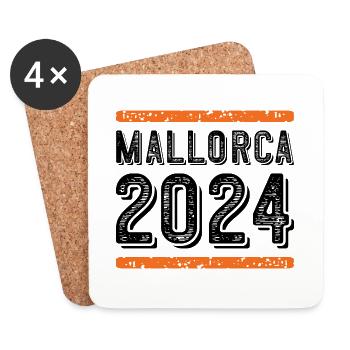 Mallorca 2024 Vintage - Coasters (set of 4) - white - Front