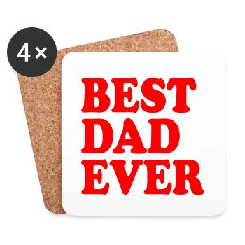 Best dad ever - Untersetzer (4er-Set) - Weiß - Vorne