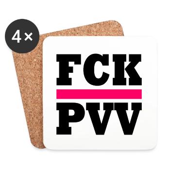 Fck pvv - Coasters (set of 4) - white - Front