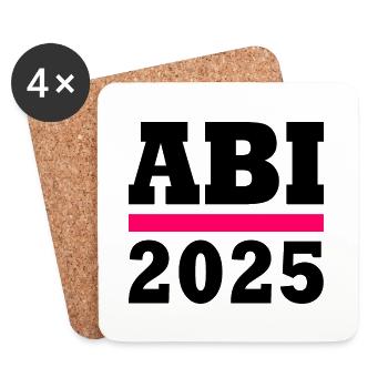 Abi 2025 - Untersetzer (4er-Set) - Weiß - Vorne