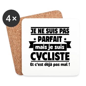 Je ne suis pas parfait, mais je suis cycliste - Dessous de verre (lot de 4) - blanc - Devant
