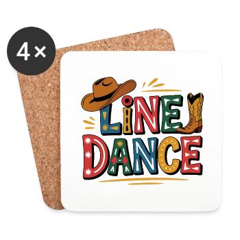 Line Dance mein Hobby - meine Passion - Untersetzer (4er-Set) - Weiß - Vorne