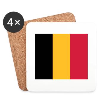 National Flag of Belgium - Coasters (set of 4) - white - Front