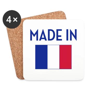 Made in France - Dessous de verre (lot de 4) - blanc - Devant