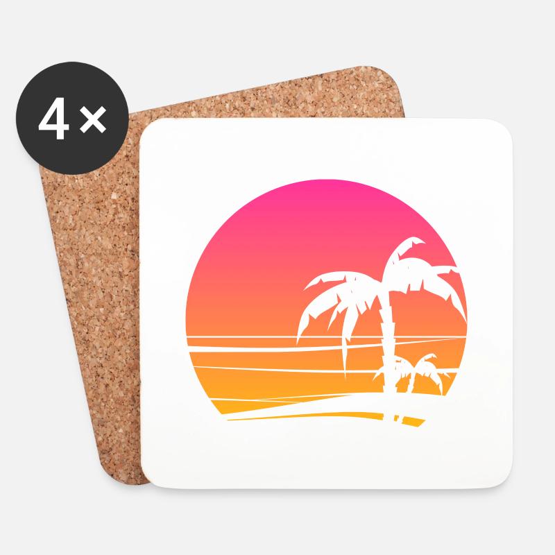 Sunset - Untersetzer (4er-Set) - Weiß