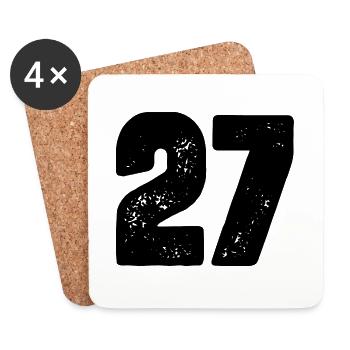 Maillot à 27 chiffres - Dessous de verre (lot de 4) - blanc - Devant