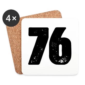 76 Zahl Trikot - Untersetzer (4er-Set) - Weiß - Vorne