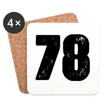 Maillot numéro 78 - Dessous de verre (lot de 4) - blanc - Devant