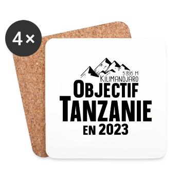 Tanzanie Kilimandjaro 2023 Montagne Afrique - Dessous de verre (lot de 4) - blanc - Devant