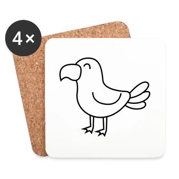 Eagle Comic Animal - Dessous de verre (lot de 4) - blanc - Devant