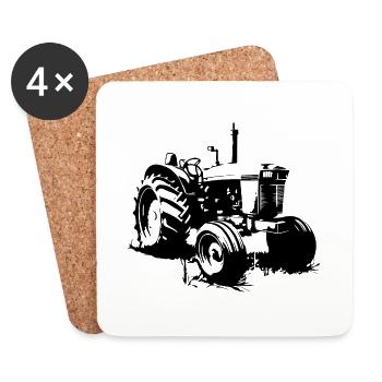 Traktor Farmer Symbol Bauer - Untersetzer (4er-Set) - Weiß - Vorne