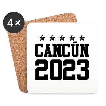Cancun 2023 - Dessous de verre (lot de 4) - blanc - Devant