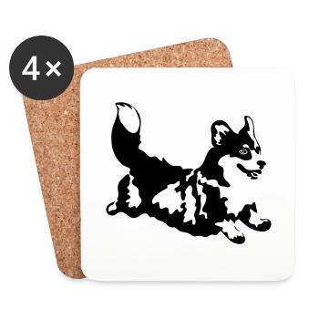 Corgi - Coasters (set of 4) - white - Front
