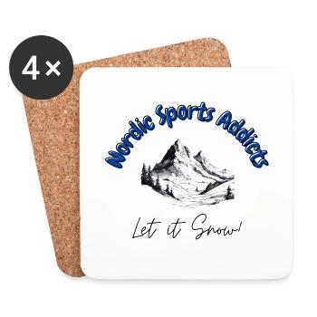 Nordic Sports Addicts - Let it Snow - Coasters (set of 4) - white - Front