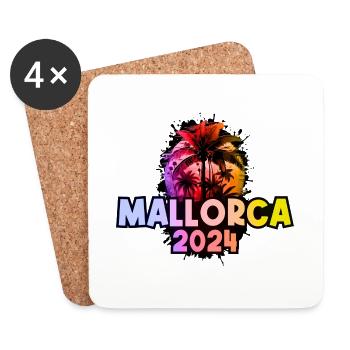 Mallorca 2024 Holiday Colorful - Coasters (set of 4) - white - Front