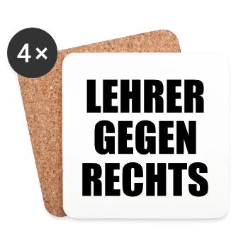Lehrer gegen rechts - Untersetzer (4er-Set) - Weiß - Vorne