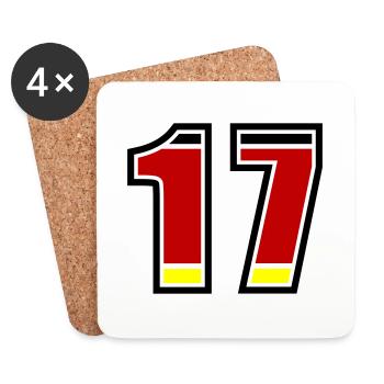 17 Numéro Allemagne Jersey - Dessous de verre (lot de 4) - blanc - Devant