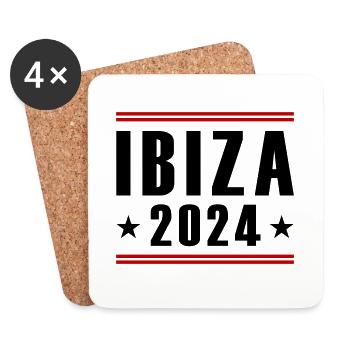 Ibiza 2024 - Dessous de verre (lot de 4) - blanc - Devant