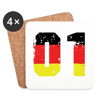 1 Number Germany Jersey - Coasters (set of 4) - white - Front