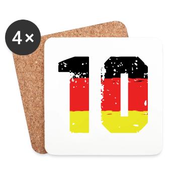 10 Number Germany Jersey - Coasters (set of 4) - white - Front