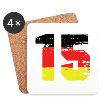 15 Number Germany Jersey - Coasters (set of 4) - white - Front