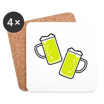 Beer glass beer mug beer - Coasters (set of 4) - white - Front