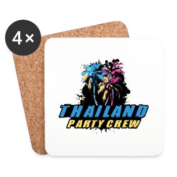Thailand Party Crew Urlaub Spruch - Untersetzer (4er-Set) - Weiß - Vorne