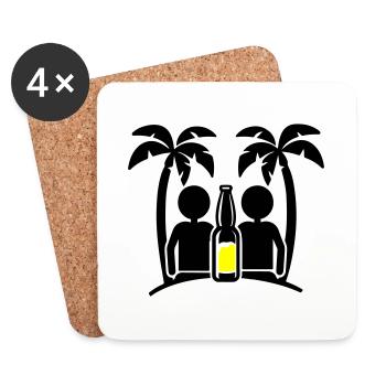 Insel Strand Party Drinking - Untersetzer (4er-Set) - Weiß - Vorne