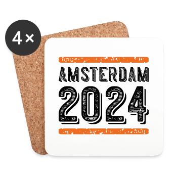Millésime 2024 d’Amsterdam - Dessous de verre (lot de 4) - blanc - Devant