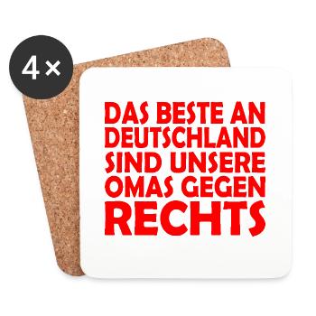 Grannies against the right - Coasters (set of 4) - white - Front