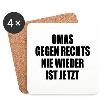 Omas gegen rechts - Untersetzer (4er-Set) - Weiß - Vorne