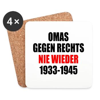 Omas gegen rechts - Untersetzer (4er-Set) - Weiß - Vorne