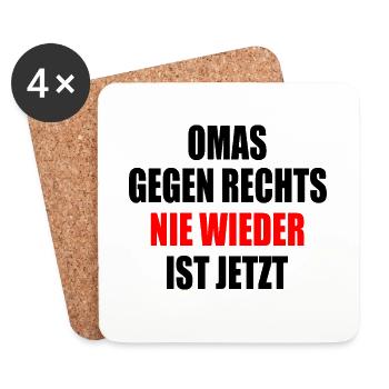 Omas gegen rechts - Untersetzer (4er-Set) - Weiß - Vorne